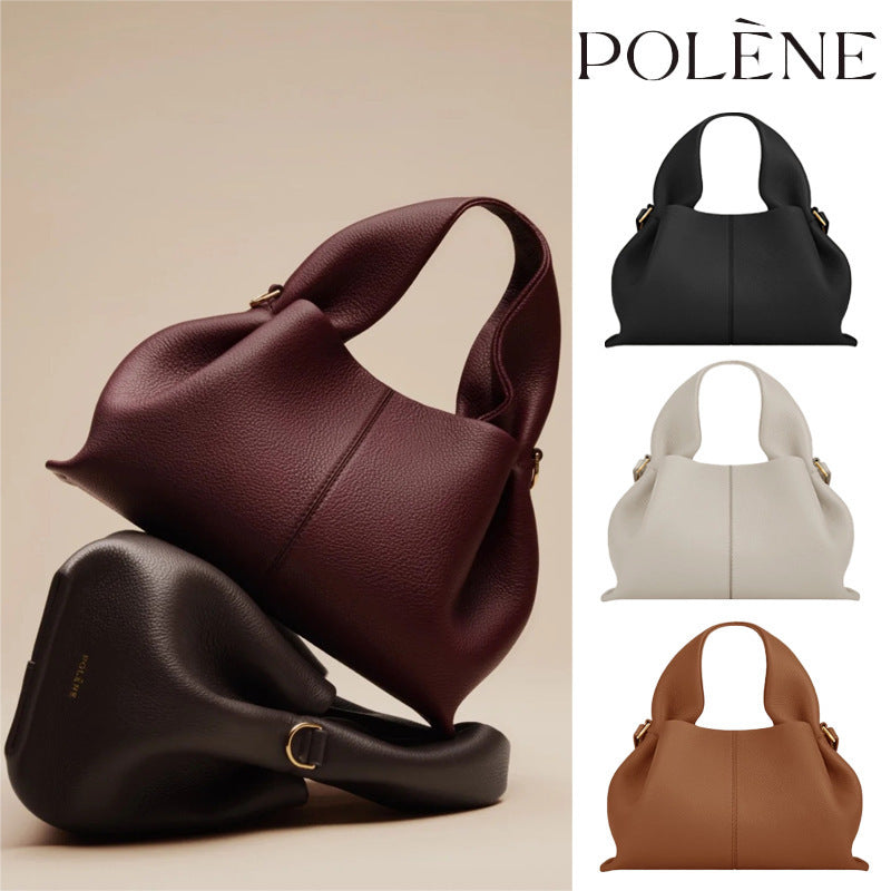 Genuine Leather Dumpling Cloud Bag – Versatile Crossbody & Shoulder Handbag
