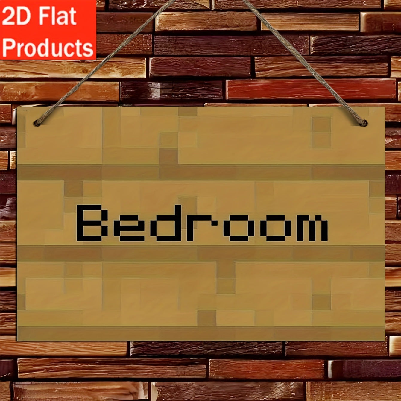 Retro Pixel Art Wooden Wall Sign – Gaming-Inspired Decorative Plaque