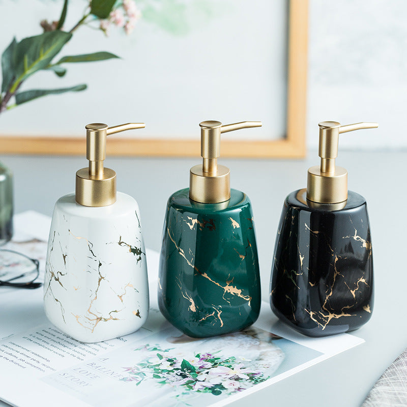 Ceramic Soap Dispenser – Marble Style Pump Bottle