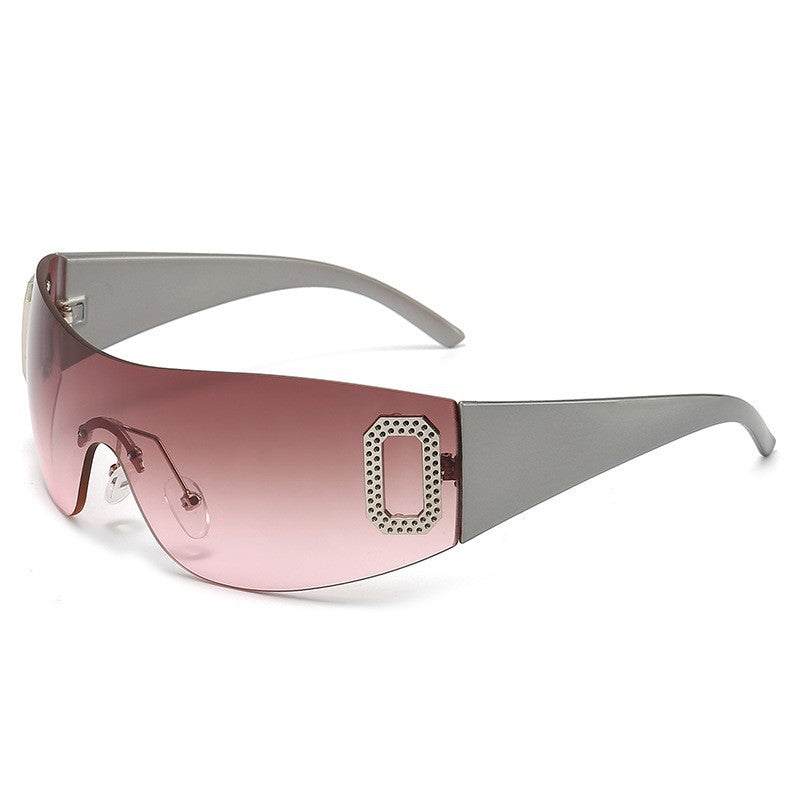 Rimless UV400 Sunglasses – Y2K One-Piece Lens Fashion Eyewear