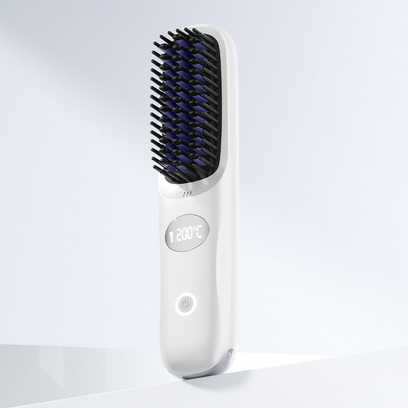 Cordless Hair Straightening Comb – Ceramic Rechargeable Styling Brush