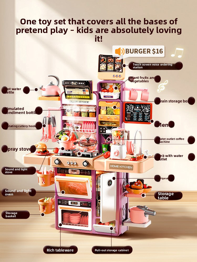 Deluxe Kids Kitchen Play Set – 37.8in Interactive Cooking Toy