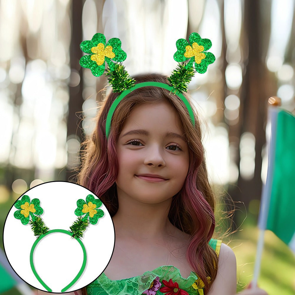 St. Patrick's Day Hairband - Festive Clover & Rainbow Party Headband