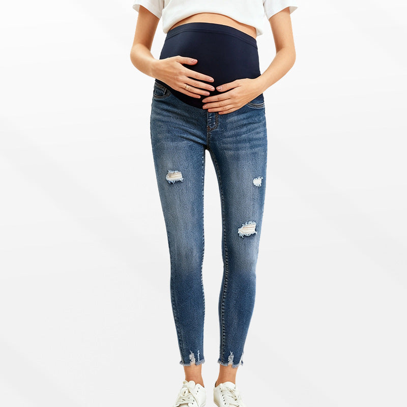 High-Waist Maternity Stretch Denim Jeans