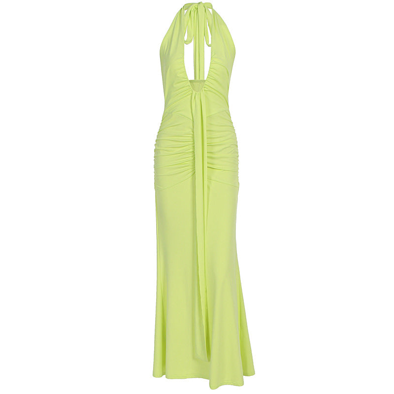 Backless Halter Bodycon Maxi Dress – Sleeveless Summer Resort & Party Dress