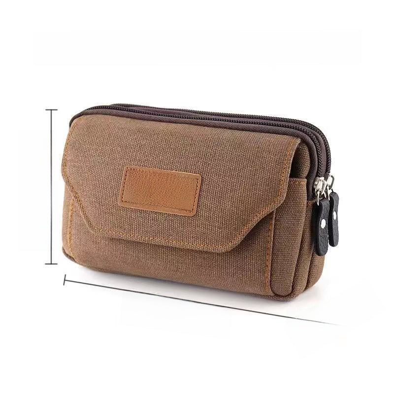 Multifunctional Canvas Waist Bag with Carabiner Clip