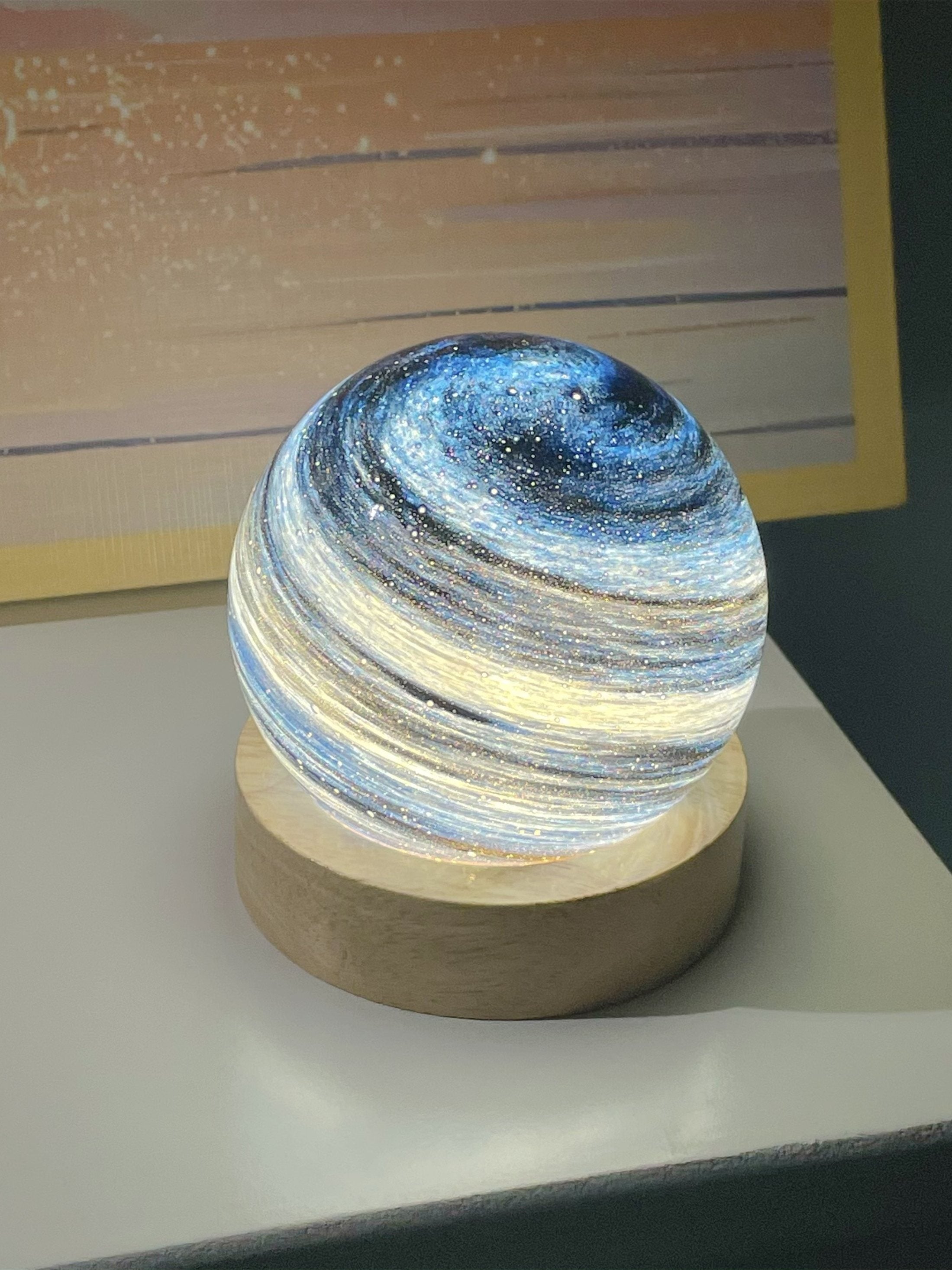 Starry Sky Planet Night Light – Romantic Glass Decorative Lamp Gift Set
