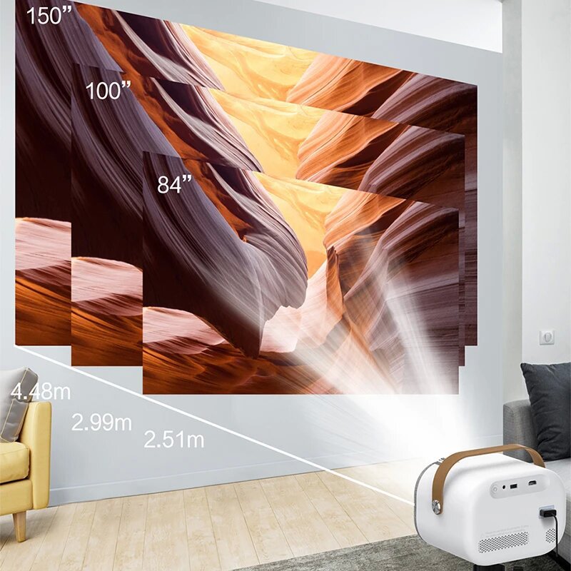 1080P Portable Projector – 350 ANSI HD Mini Smart Projector with Built-in Speaker