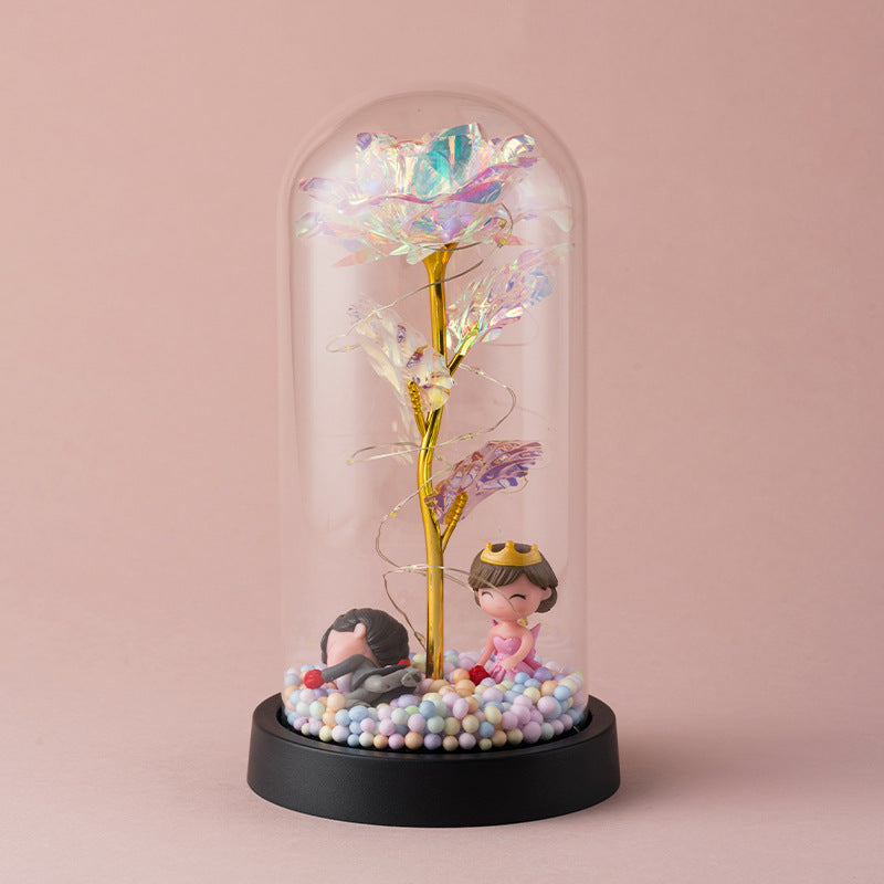 Luxury Gold Foil Rose in Glass Dome