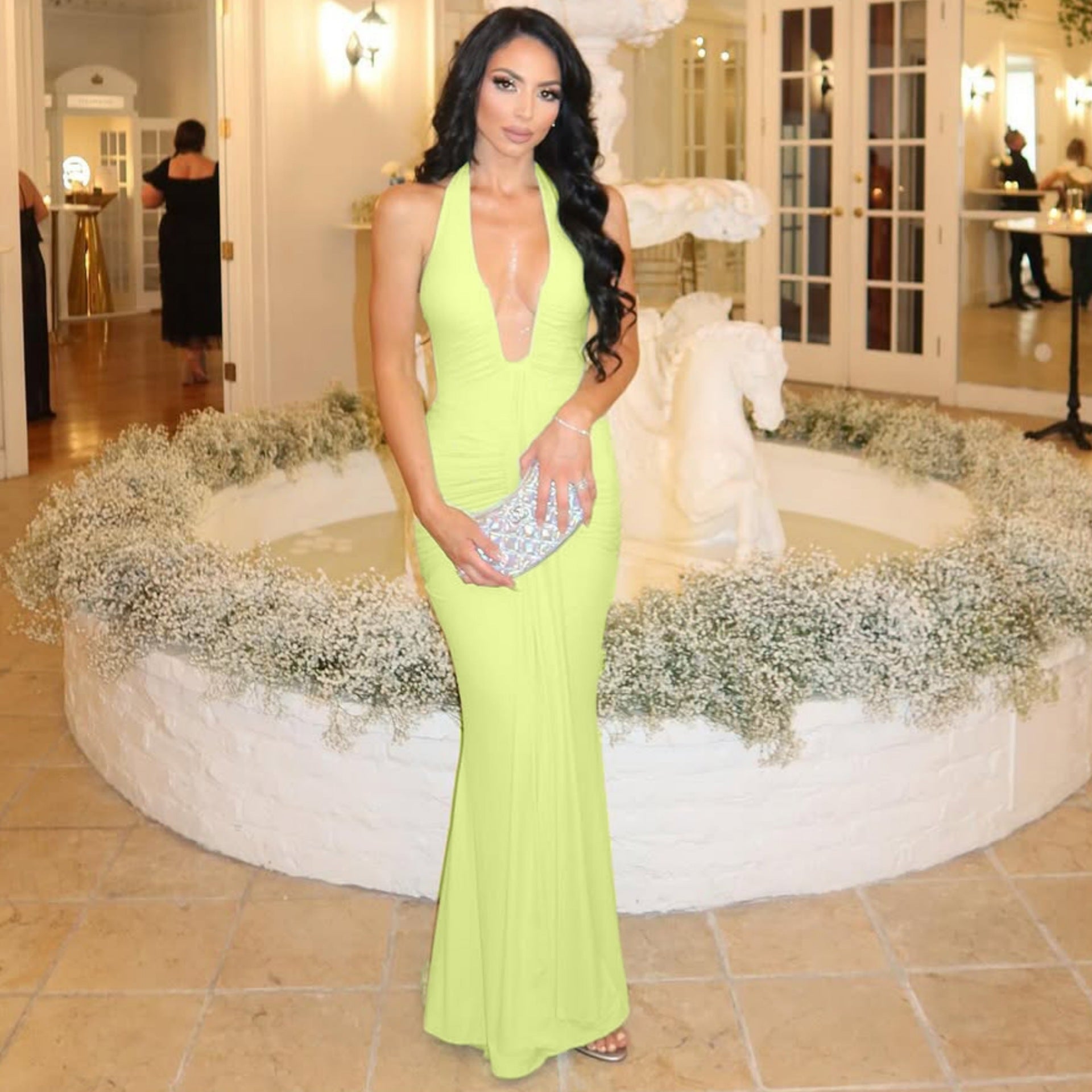 Backless Halter Bodycon Maxi Dress – Sleeveless Summer Resort & Party Dress