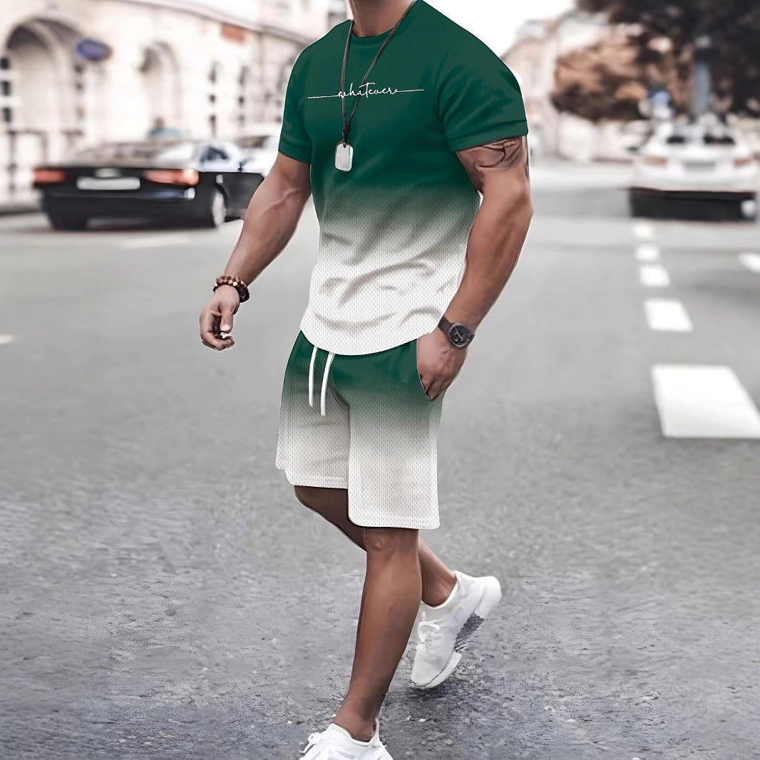Men’s 3D Printed Summer 2-Piece Set – Short Sleeve T-Shirt & Casual Shorts Outfit
