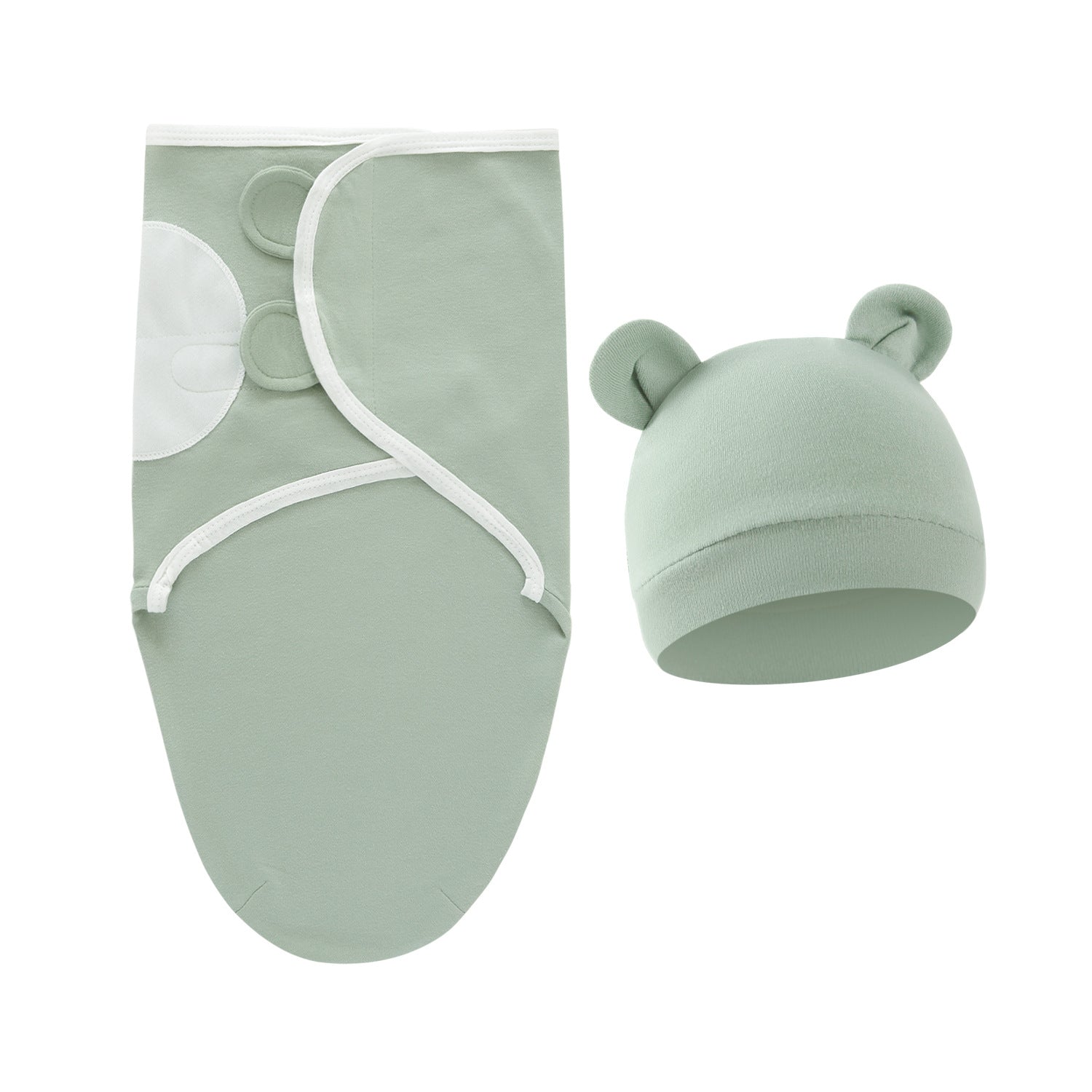 Pure Cotton Baby Swaddle Cocoon – Anti-Startle Newborn Sleep Wrap with Matching Hat