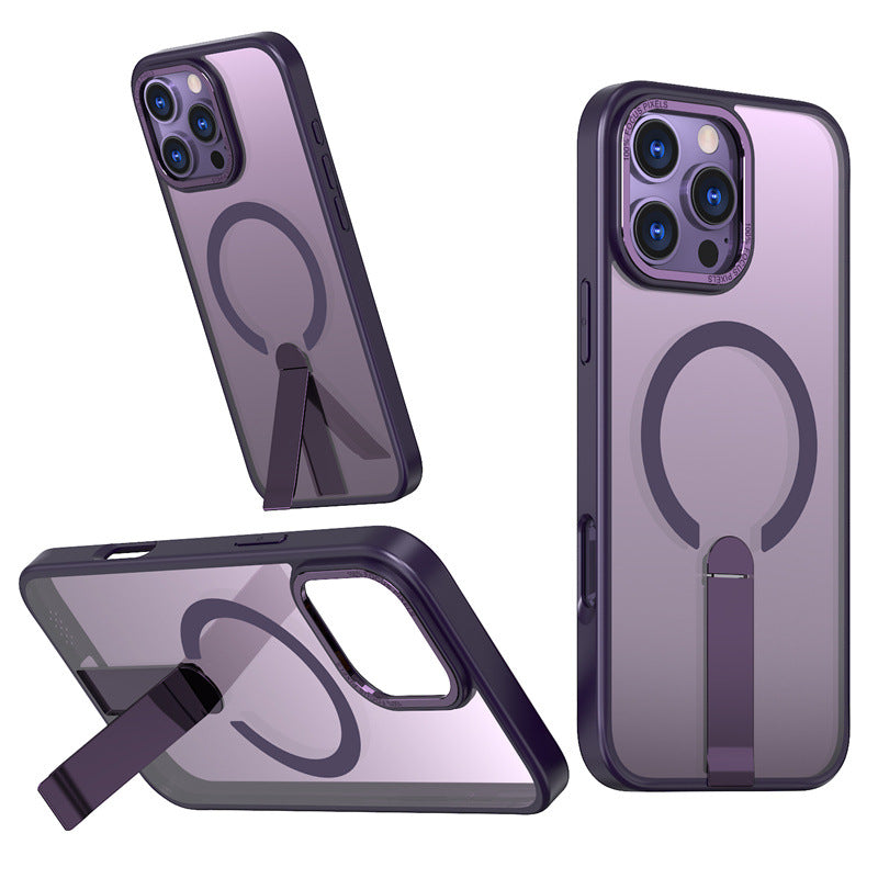 Magnetic Silicone Phone Case with Stand – Shockproof Cover for iPhone