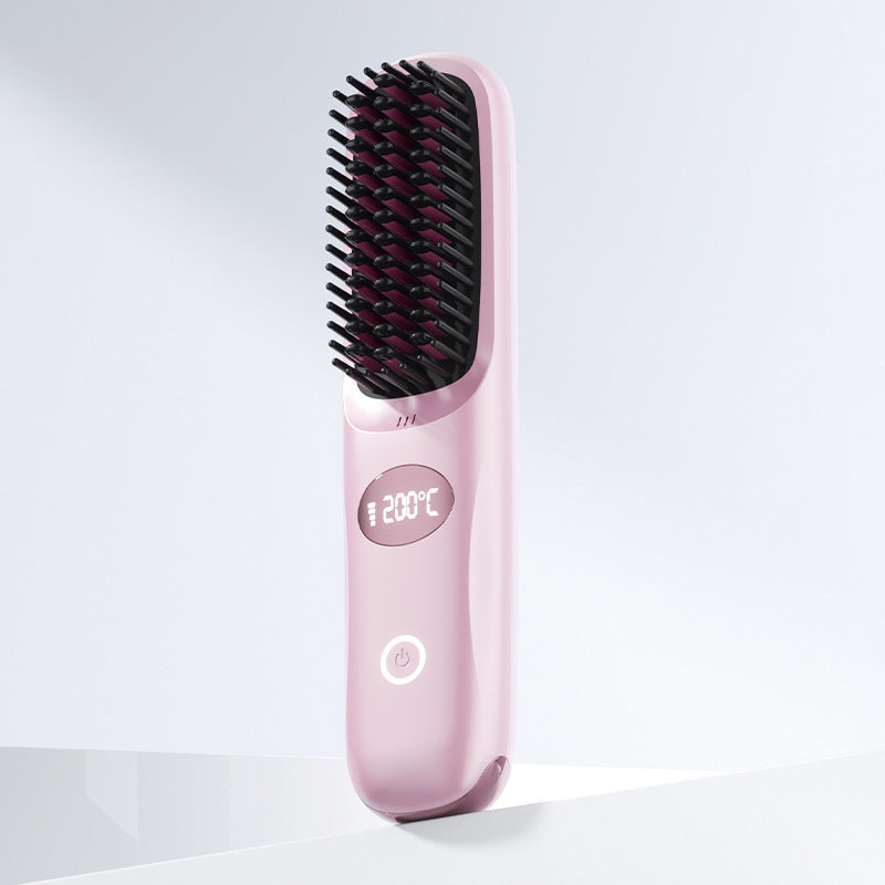 Cordless Hair Straightening Comb – Ceramic Rechargeable Styling Brush